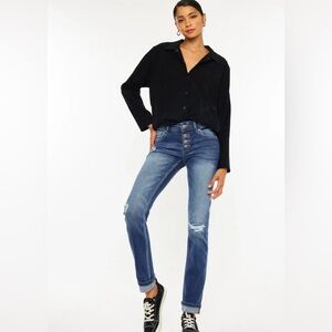 Kancan button fly skinny straight jean size 13/30